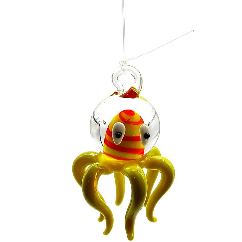 Aquarium Marine World - Drijvende glazen octopusbeeldje, hangdecoratie voor aquarium,