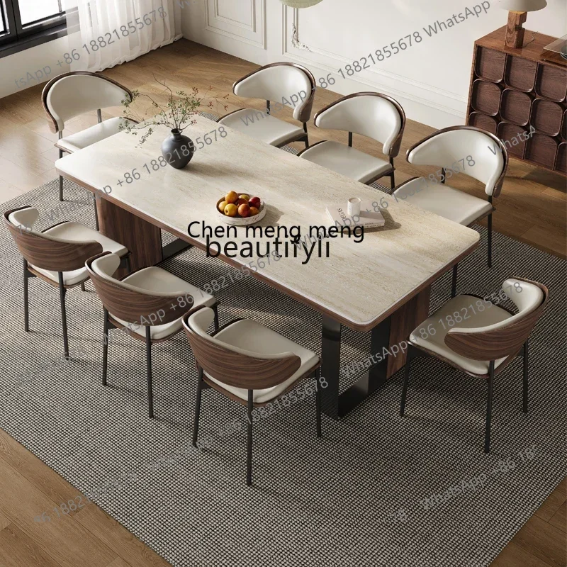 Live Rock - Travertijn eettafel, woonkamer, huis, lichte luxe,