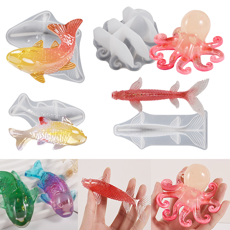 Marine Fish Tank - 3D Koi Visvormige Epoxyhars Mal Oceaan