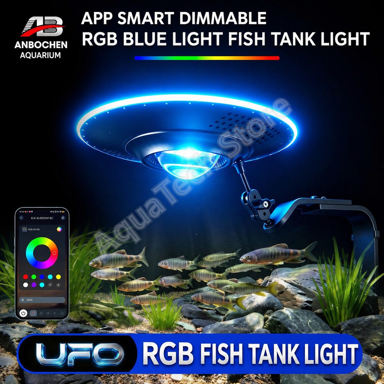 Reef Lighting - ANBOCHEN UFO RGB LED Aquariumverlichting WiFi