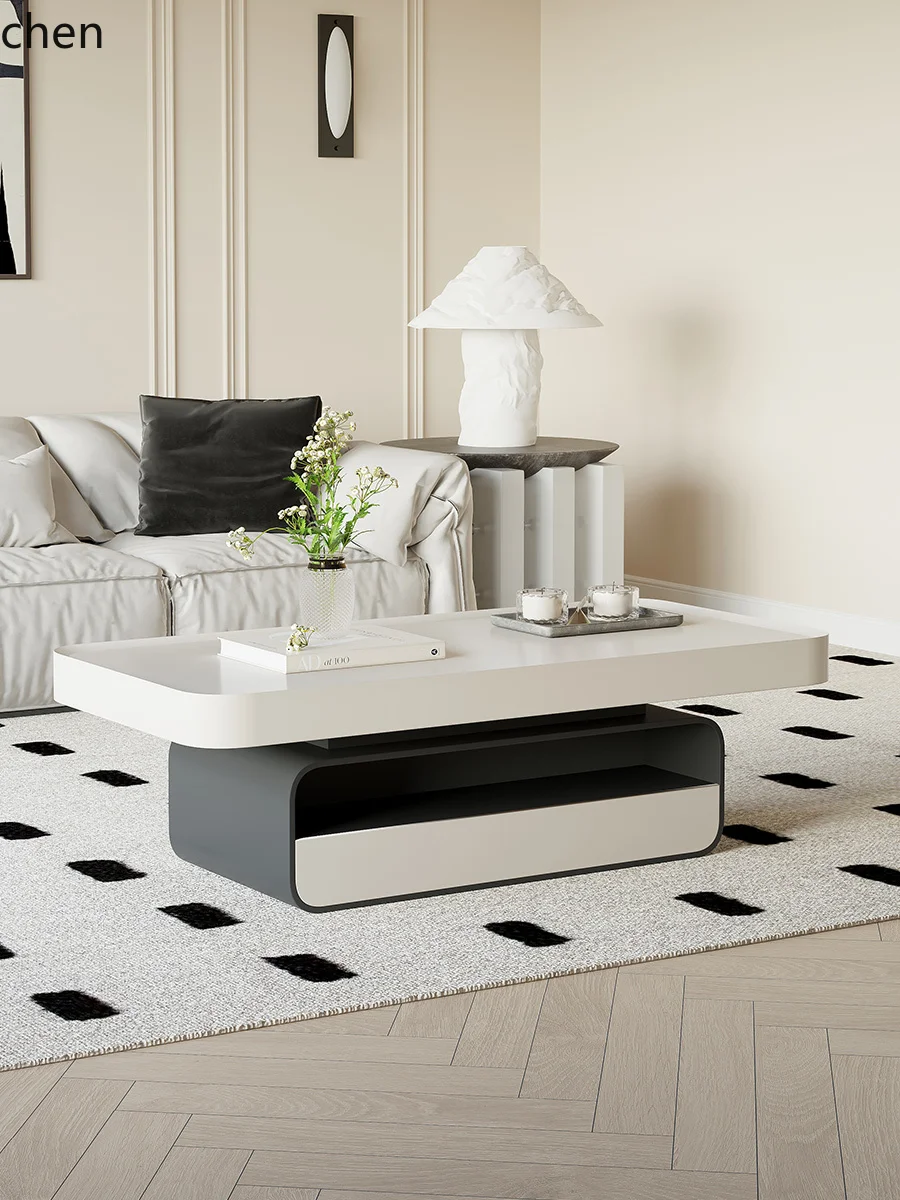 Live Rock - Moderne, eenvoudige salontafel van massief hout